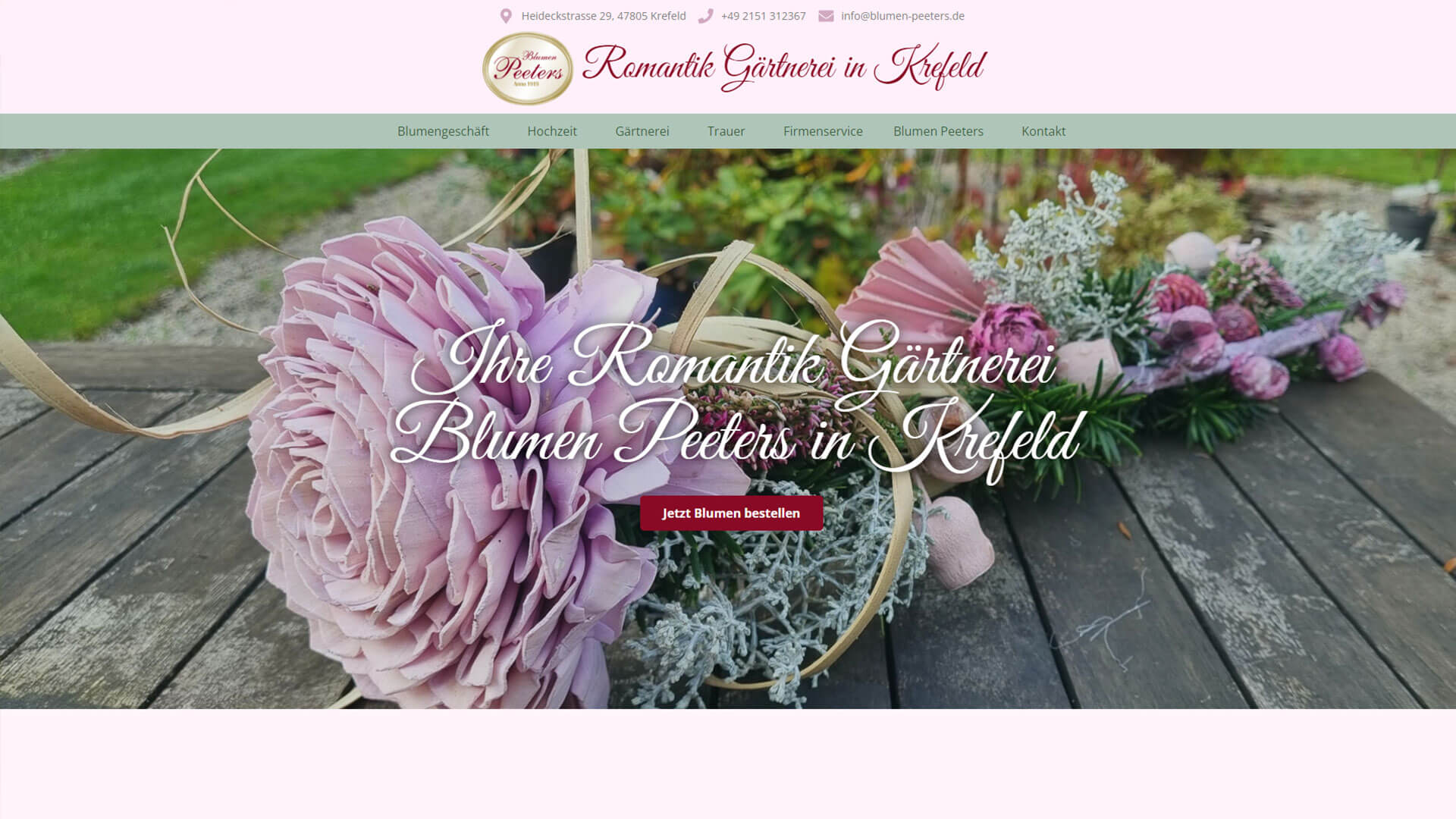 Blumen Peeters: Neue Website