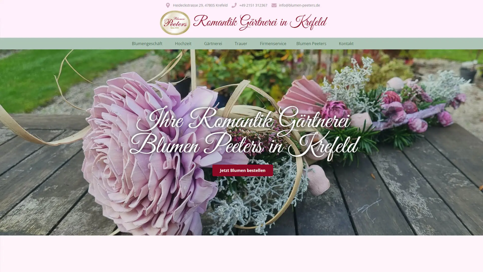 Blumen Peeters: Neue Website