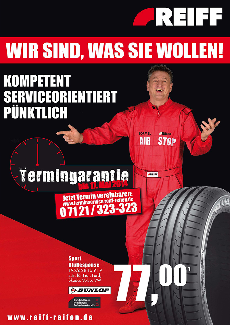 Titelseite der Zeitungsbeilage für REIFF Reifen und Autotechnik 01/2014